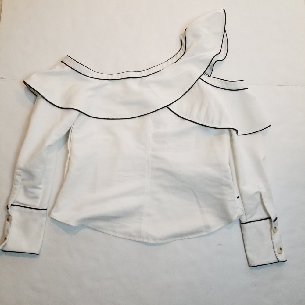 Self-Portrait White Ruffled Top - Picture 3 of 3
